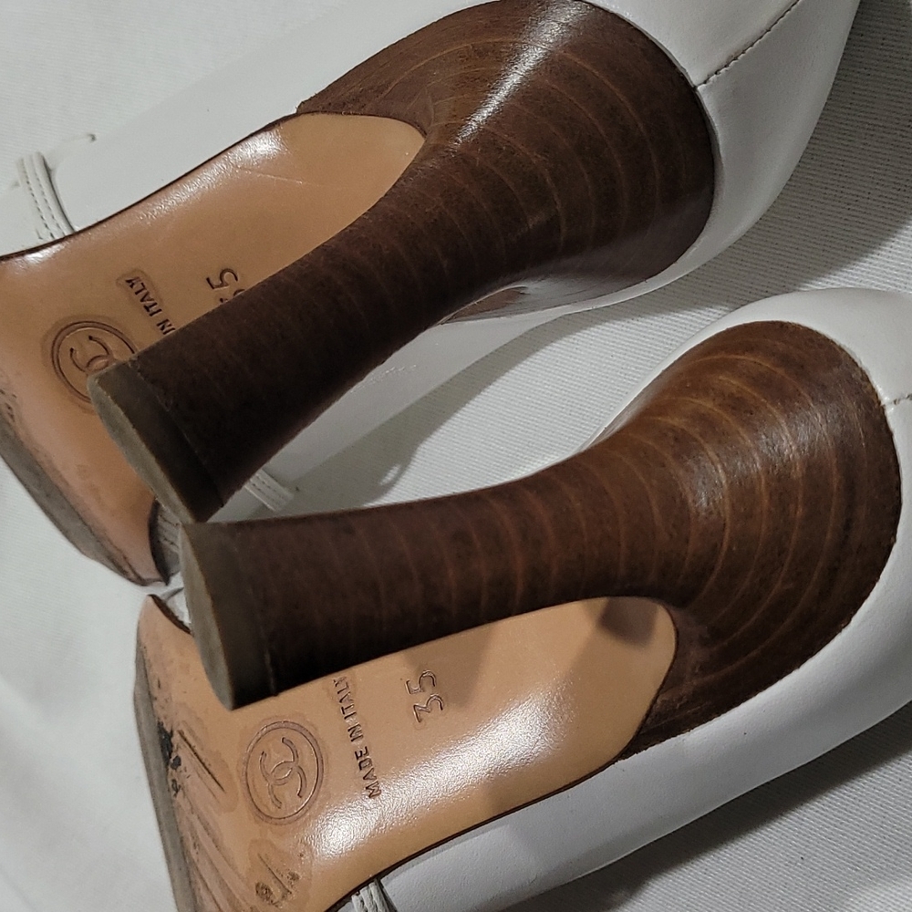 Chanel open toe heels shoes sz eu35 - Picture 14 of 16